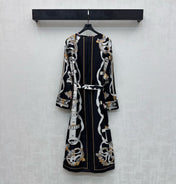 HERMES 26S PRINTED SILK DRESS 489