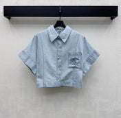 CHANEL 26S SHORT-SLEEVE DENIM SHIRT 1434