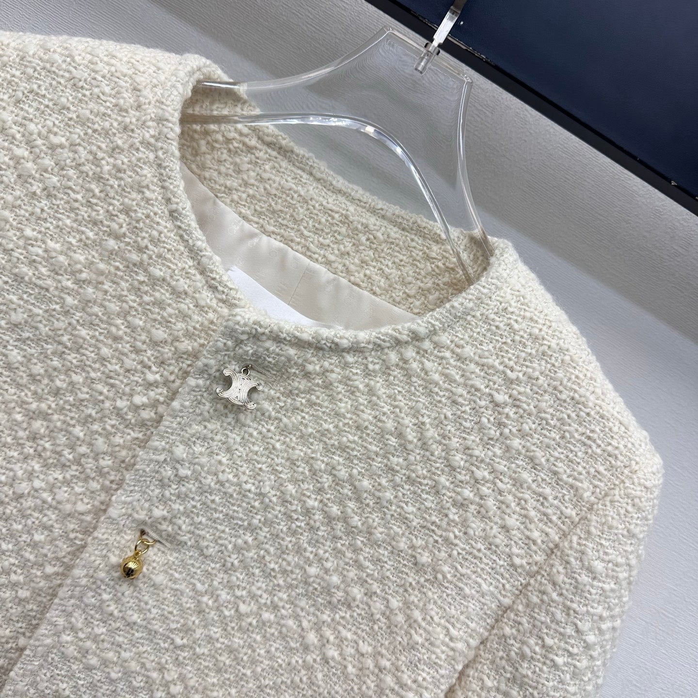 CELINE 26S ROUND-NECK TWEED JACKET 558