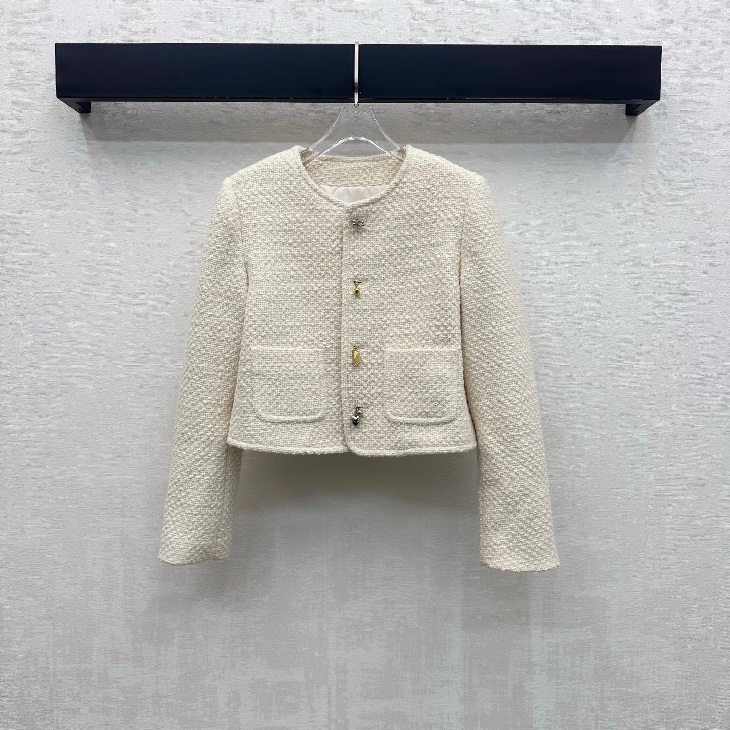 CELINE 26S ROUND-NECK TWEED JACKET 558