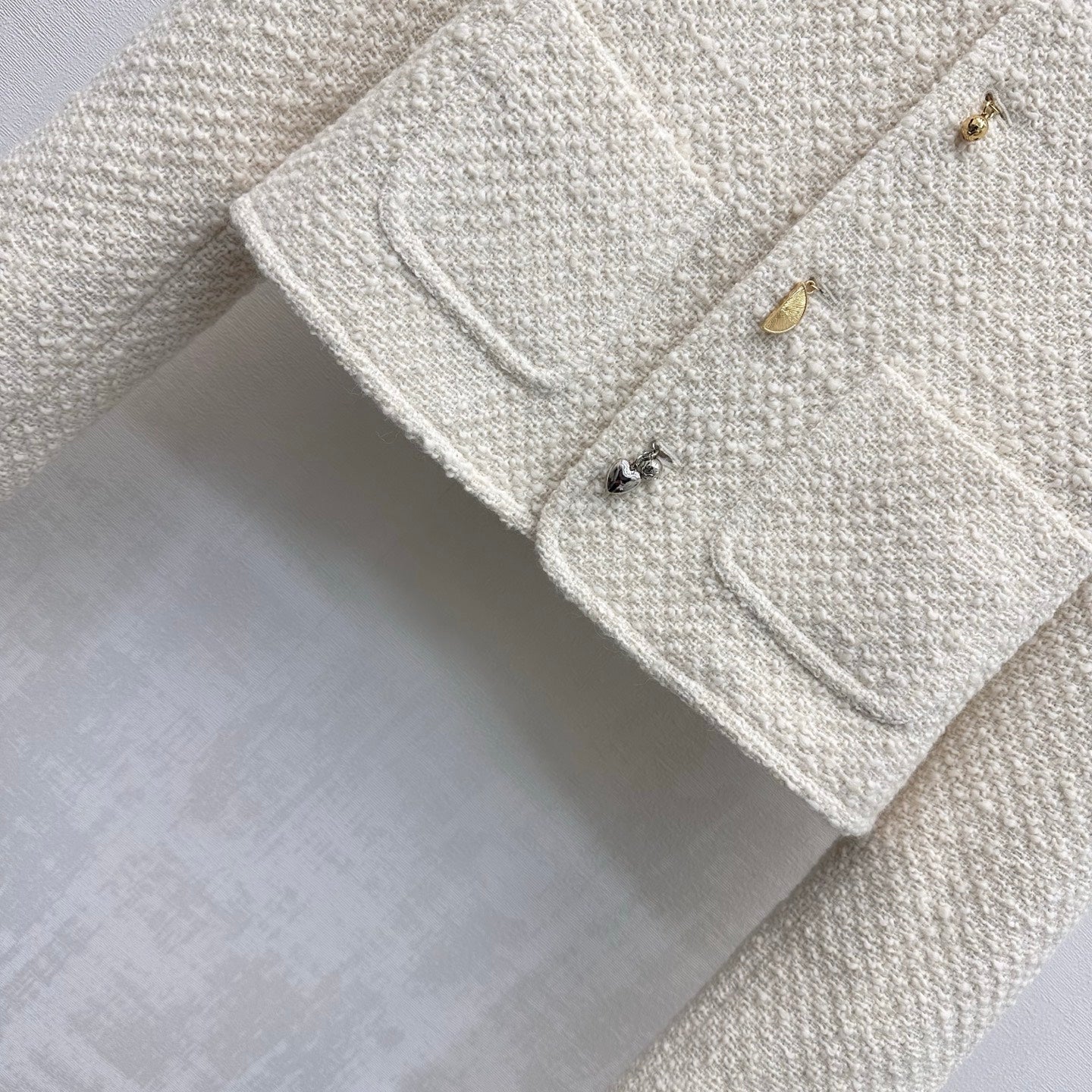 CELINE 26S ROUND-NECK TWEED JACKET 558