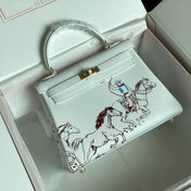 BIRKIN 25 BAG IN WHITE CALFSKIN WITH COLORFUL STICKER 228763