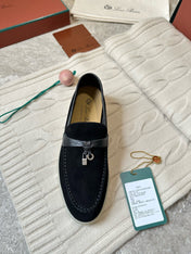 LP LOAFERS 25S IN BLACK SUEDE MIX LAMBSKIN