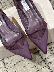 JIMMY CHOO 26S POINTED-TOE HIGH HEELS 65 MM IN DEEP PURPLE FABRIC