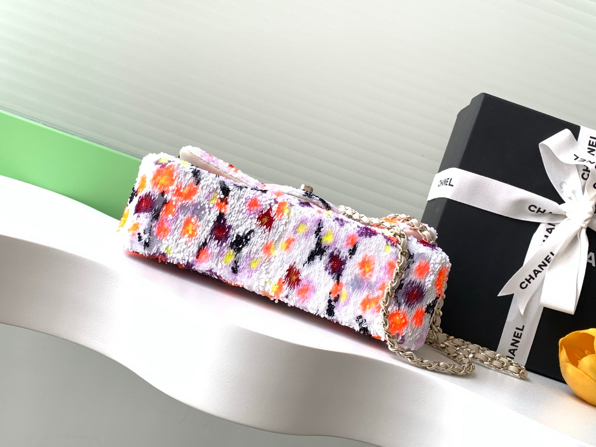 CHANEL 26S CLASSIC FLAP BAG 21 IN MULTICOLOR SEQUINS STYLE 4