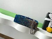 CHANEL 26S CLASSIC FLAP BAG 21 IN NAVY BLUE SEQUINS