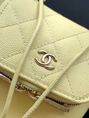 CHANEL 25S MINI BUCKET BAG 12 IN YELLOW CALFSKIN GOLD HARDWARE