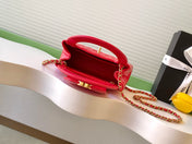 CHANEL 25S MINI KELLY BAG 19 IN RED LAMBSKIN WITH GOLD HARDWARE