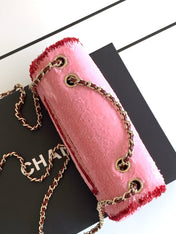 CHANEL 26S CLASSIC FLAP BAG 21 IN PINK AND RED SEQUINS