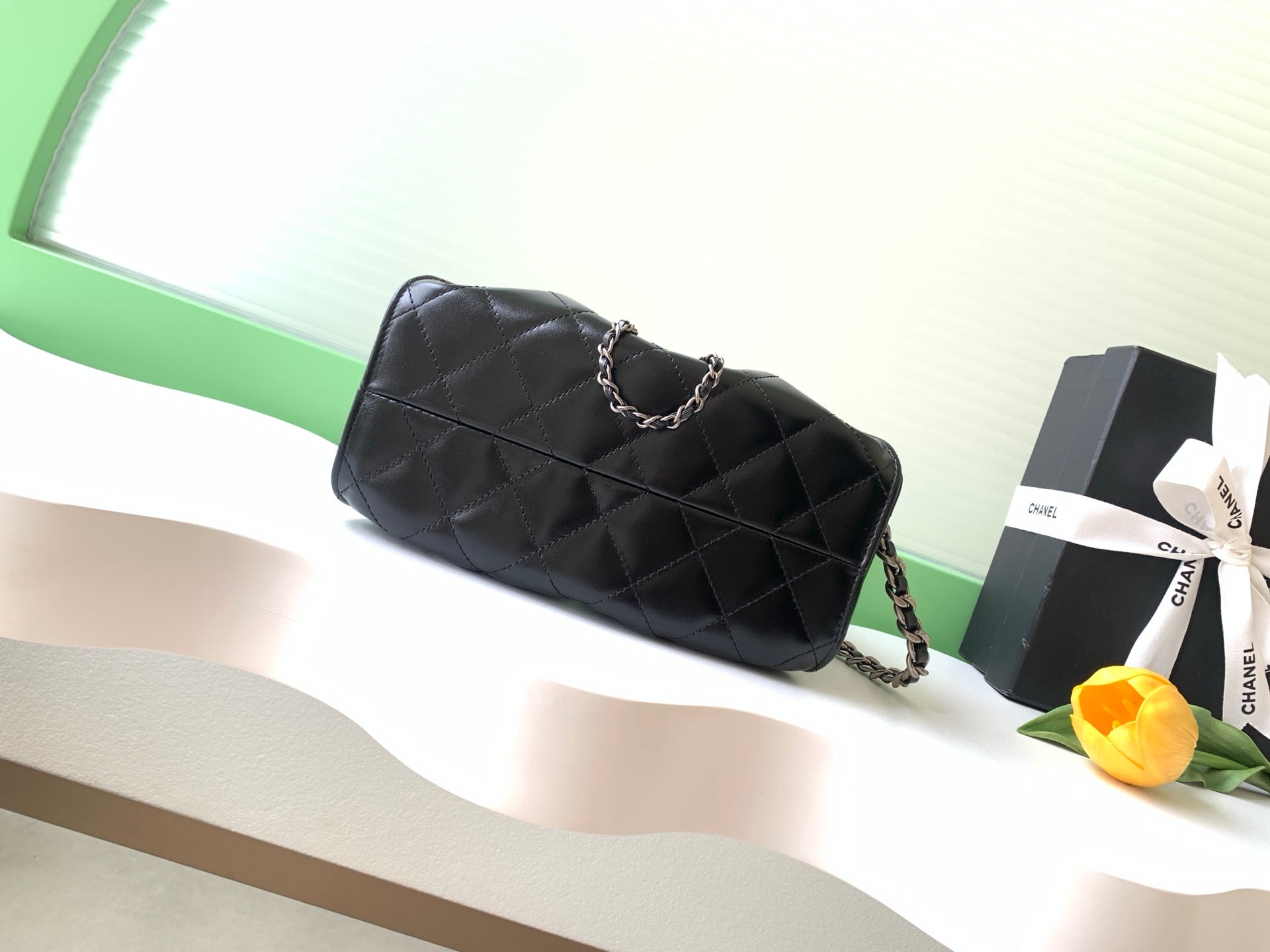 CHANEL 26S HOBO BAG 22 IN BLACK CALFSKIN