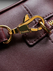 CHANEL 26S CLASSIC BOWLING BAG 21 IN WINE RED CALFSKIN