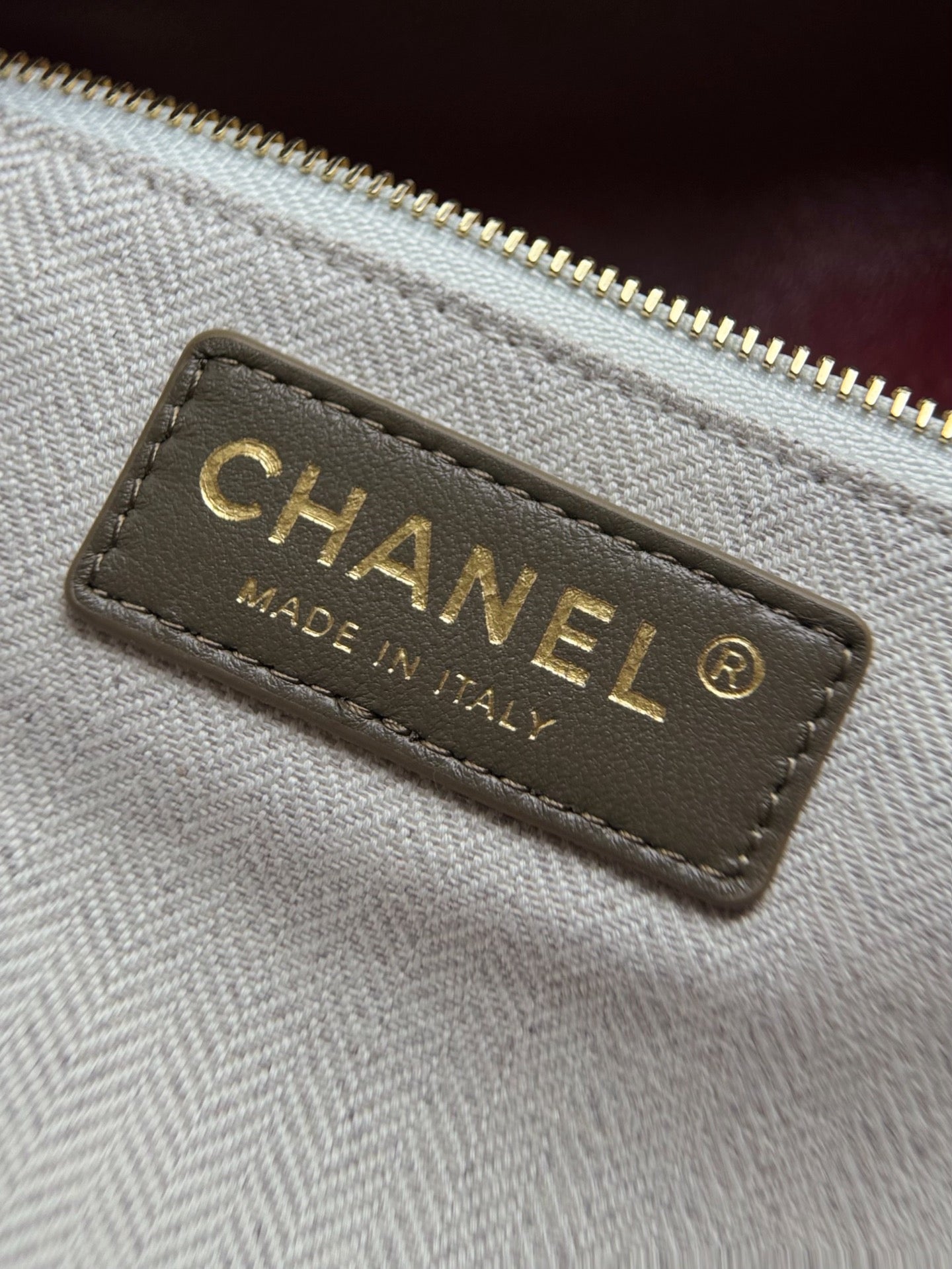 CHANEL 26S DRAWSTRING TOTE BAG 34 IN KHAKI BROWN QUILTED CALFSKIN