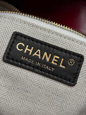CHANEL 26S DRAWSTRING TOTE BAG 34 IN BLACK QUILTED CALFSKIN