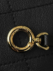 CHANEL 26S DRAWSTRING TOTE BAG 34 IN BLACK QUILTED CALFSKIN