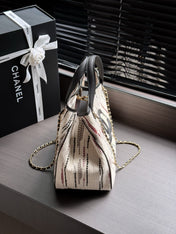 CHANEL 26S SHOPPING TOTE 36 IN BEIGE TWEED