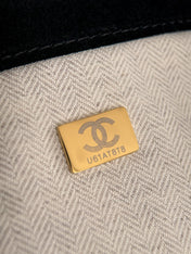 CHANEL 26S SHOPPING TOTE BAG 45 IN BLACK QUILTED SUEDE