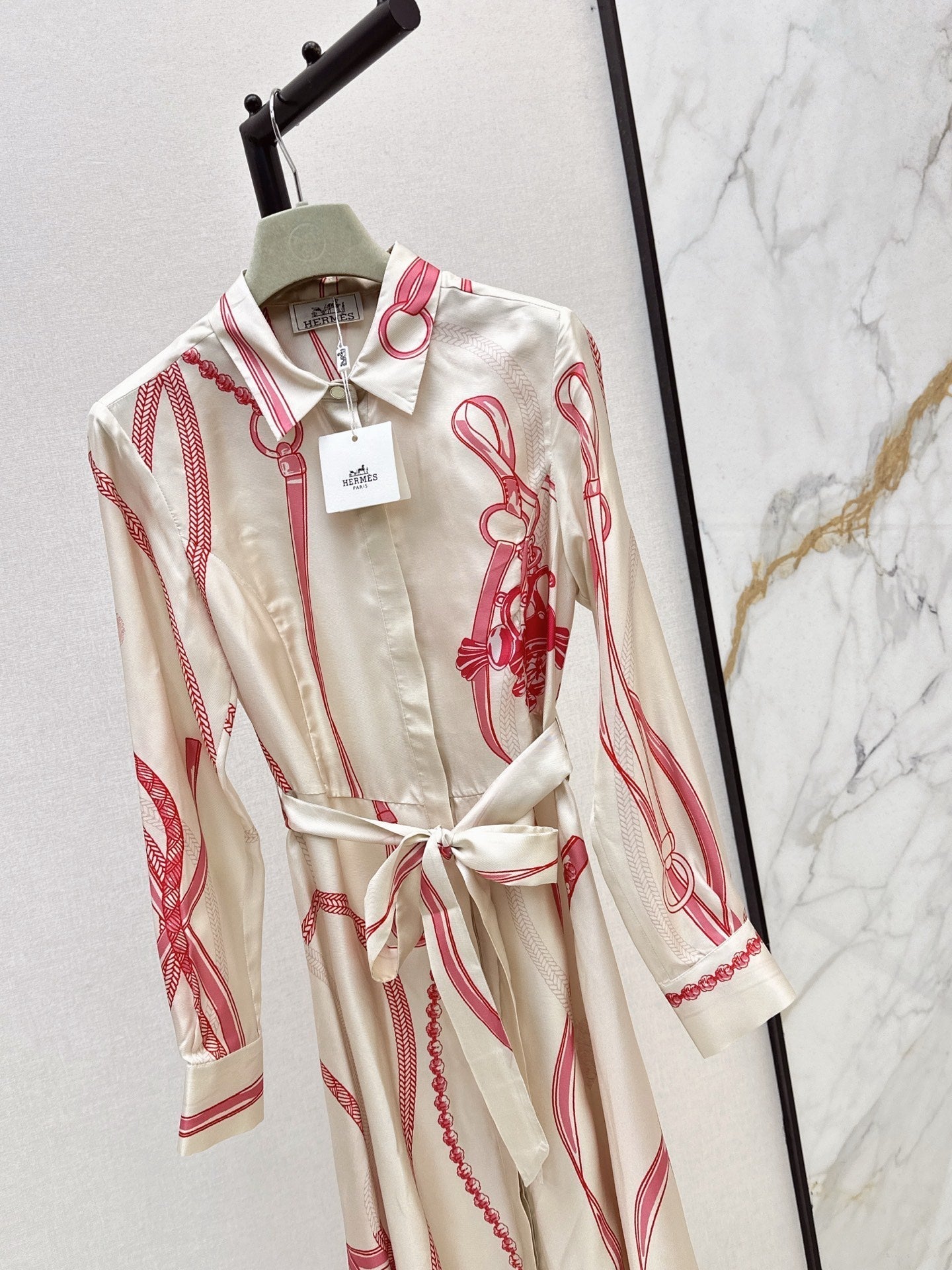 HERMES 25S LONG SILK DRESS 134