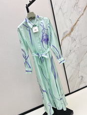 HERMES 25S LONG SILK DRESS 022
