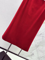 DIOR 25S LONG VELVET MIDI SKIRT 521