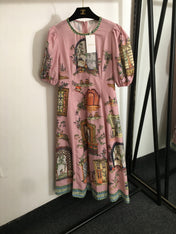 ZIMMERMANN 26S PUFF SLEEVE PATTERNED DRESS STYLE 19
