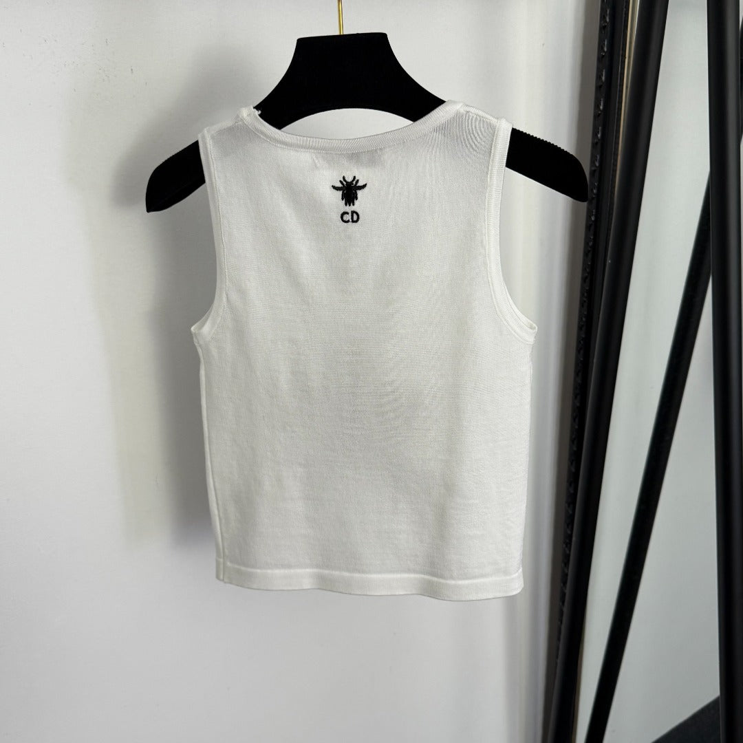 DIOR 26S RHINESTONE-EMBELLISHED KNITTED VEST 963