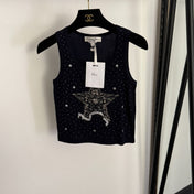 DIOR 26S RHINESTONE-EMBELLISHED KNITTED VEST 966