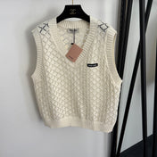 MIUMIU 26S HOLLOW OUT V-NECK VEST 1014