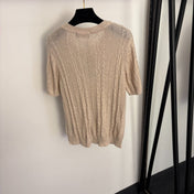 LORO PIANA 26S SHORT SLEEVE KNIT TOP 654