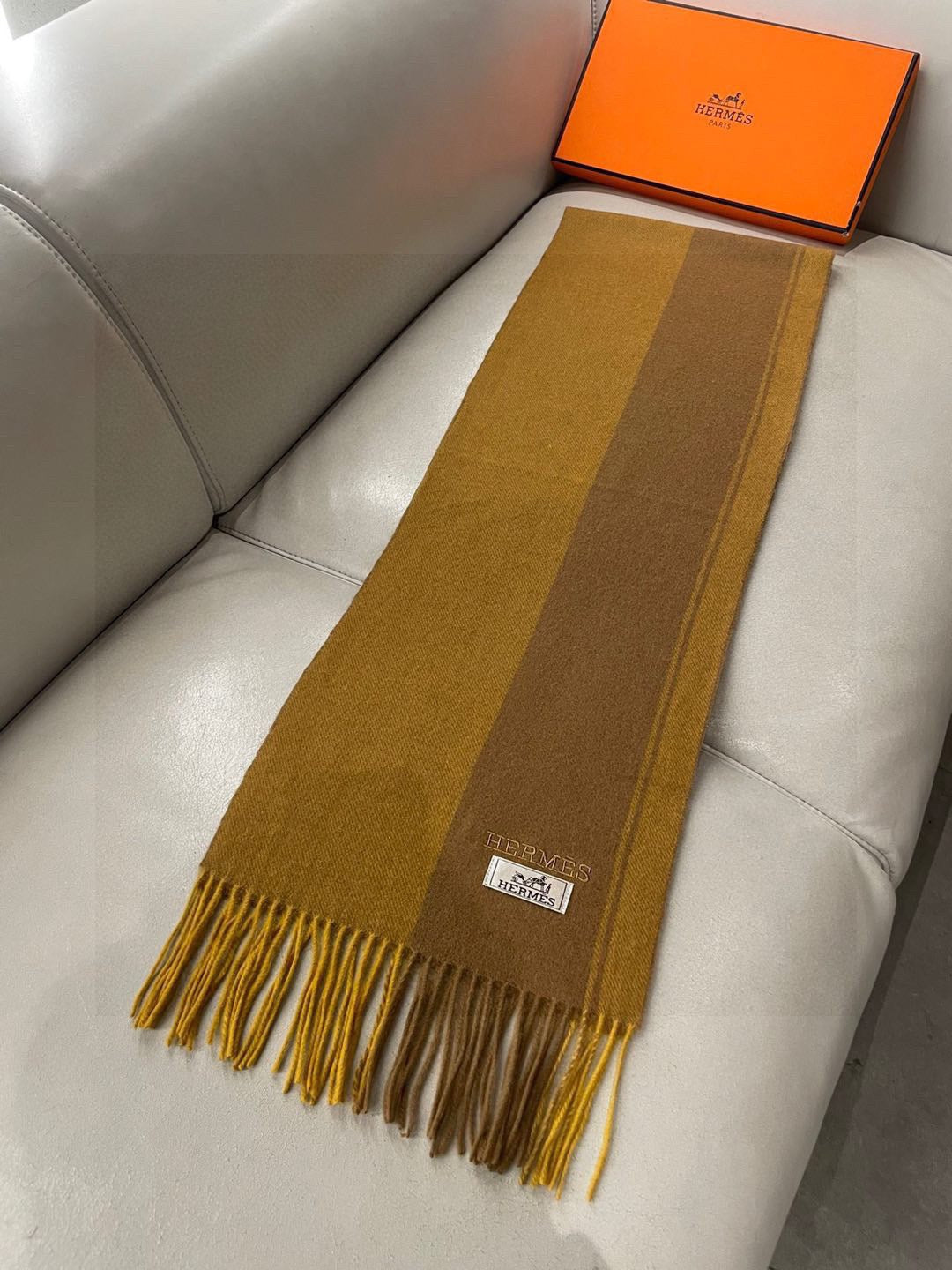 HERMES 25S SCARF 180 IN CASHMERE 989575