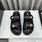 DAD SANDALS BLACK PATENT LAMBSKIN MULES
