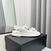 dad sandals white pantet lambskin