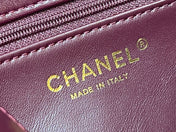 CHANEL TOP HANDLE 19 IN WINE RED LAMBSKIN GOLD HARDWARE