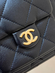 CHANEL QUILTED HOBO CARGO BAG 35 IN BLACK CALFSKIN GOLD CHAIN