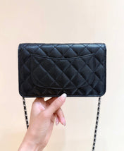 CHANEL 25S MINI FLAP BAG 19 IN BLACK CALFSKIN SLIVER HARDWARE