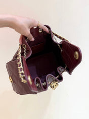 CHANEL 25S HANDBAG IN ROSSO ANCORA RED 30 GRAINED CALFSKIN GOLD HARDWARE