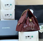 CHANEL 25S HANDBAG IN ROSSO ANCORA RED 30 GRAINED CALFSKIN GOLD HARDWARE
