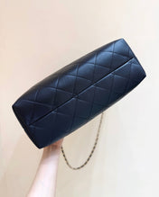CHANEL 25S LARGE HOBO BAG 36 IN BLACK CALFSKIN GOLD HARDWARE