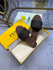 FF Signature 10 Black Brown Cotton Fibre Slide