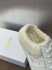 STAR SNEAKER IN WHITE CALFSKIN AND SHEARLING