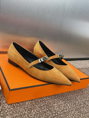 KIARA FLAT PUMP IN BRONZE BROWN SUEDE