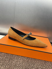 KIARA FLAT PUMP IN BRONZE BROWN SUEDE
