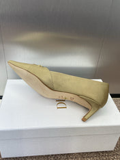 MY DD 25S HIGH HEEL 55MM IN KHAKI GOLD FABRIC GOLD LOGO