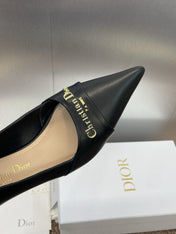 MY DD 25S HIGH HEEL 55MM IN BLACK CALFSKIN GOLD LOGO