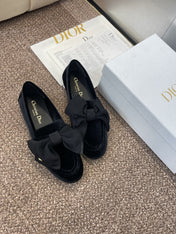 DIOR 25S LOAFER IN BLACK VELVET AND GROSGRAIN