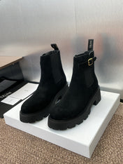 CELINE 26S ANKLE BOOTS 45 MM IN BLACK SUEDE