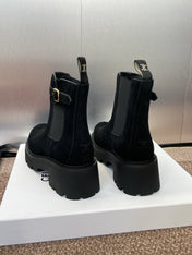 CELINE 26S ANKLE BOOTS 45 MM IN BLACK SUEDE