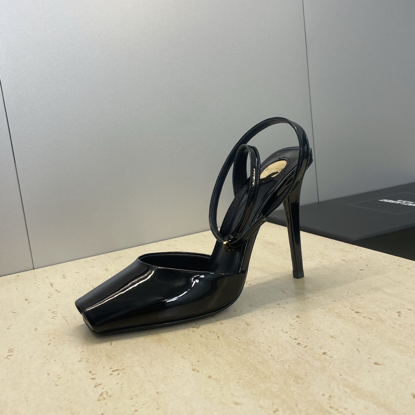 YSL 26S HEELED SANDALS 95 MM IN BLACK CALFSKIN