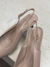 CELINE 26S SLINGBACK HEELS 65 MM IN NUDE BEIGE CALFSKIN