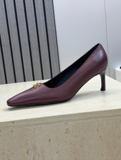 CELINE 26S HIGH HEELS 65 MM IN DARK RED CALFSKIN