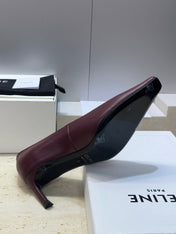 CELINE 26S HIGH HEELS 65 MM IN DARK RED CALFSKIN